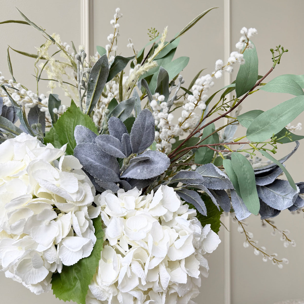 Realistic Sage and Silver Artificial Flower Arrangement by The Faux Flower Company