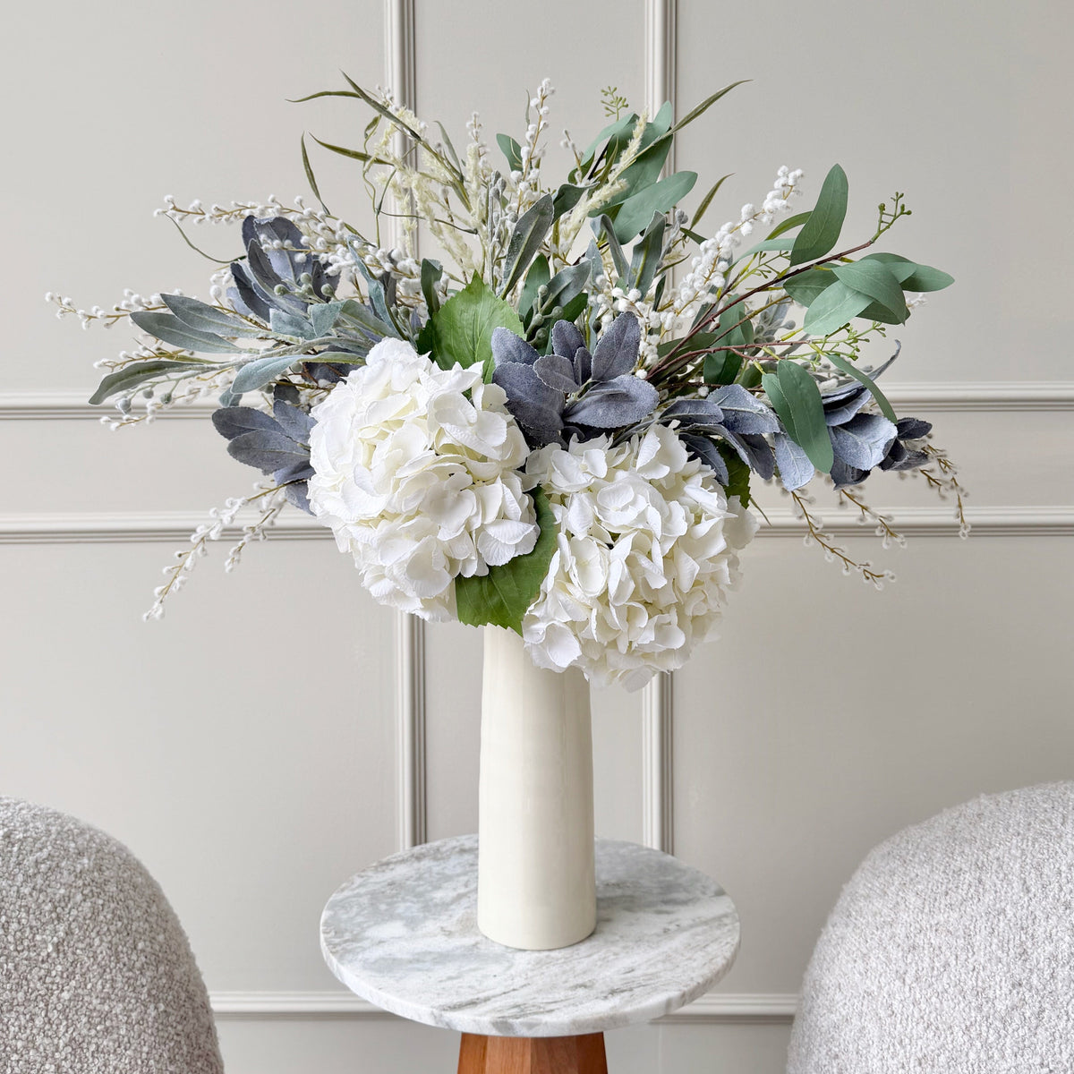 Realistic Sage and Silver Artificial Flower Arrangement by The Faux Flower Company