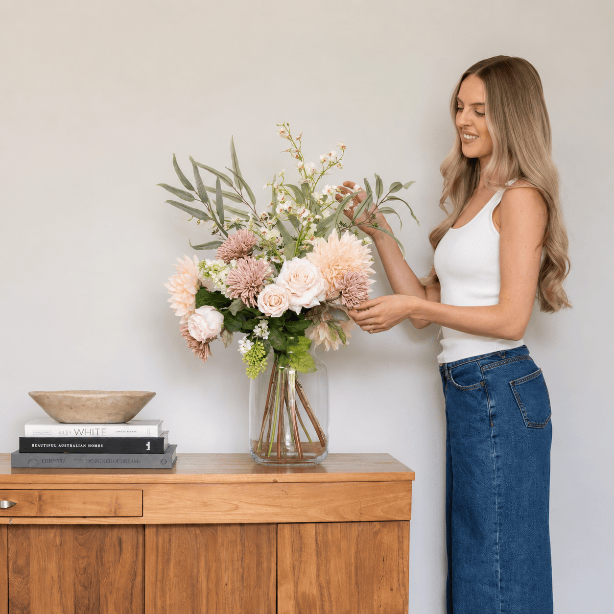 Realistic Summer Bloom Artificial Flower Arrangement by The Faux Flower Company