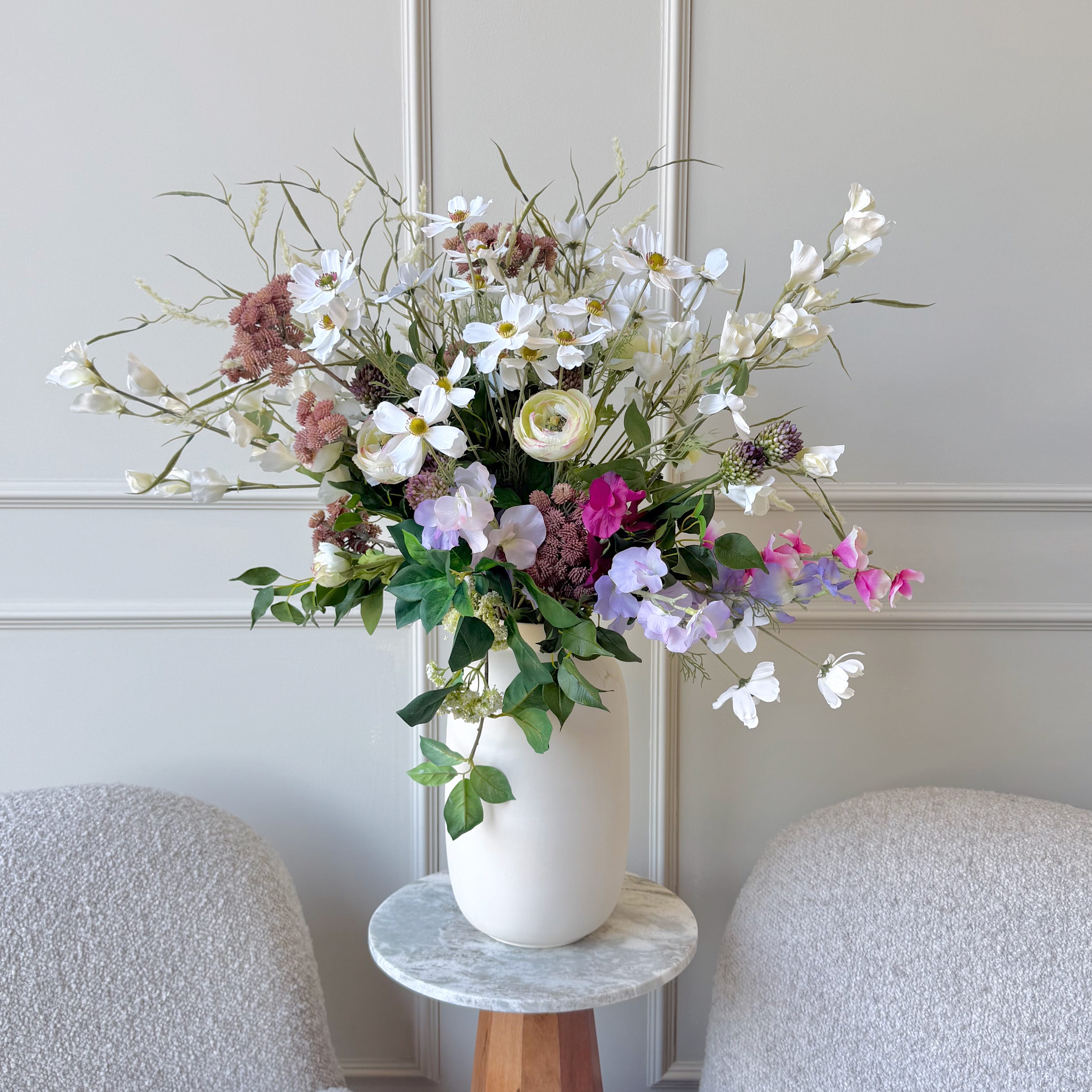 Realistic Summer Meadow Artificial Flower Arrangement by The Faux Flower Company