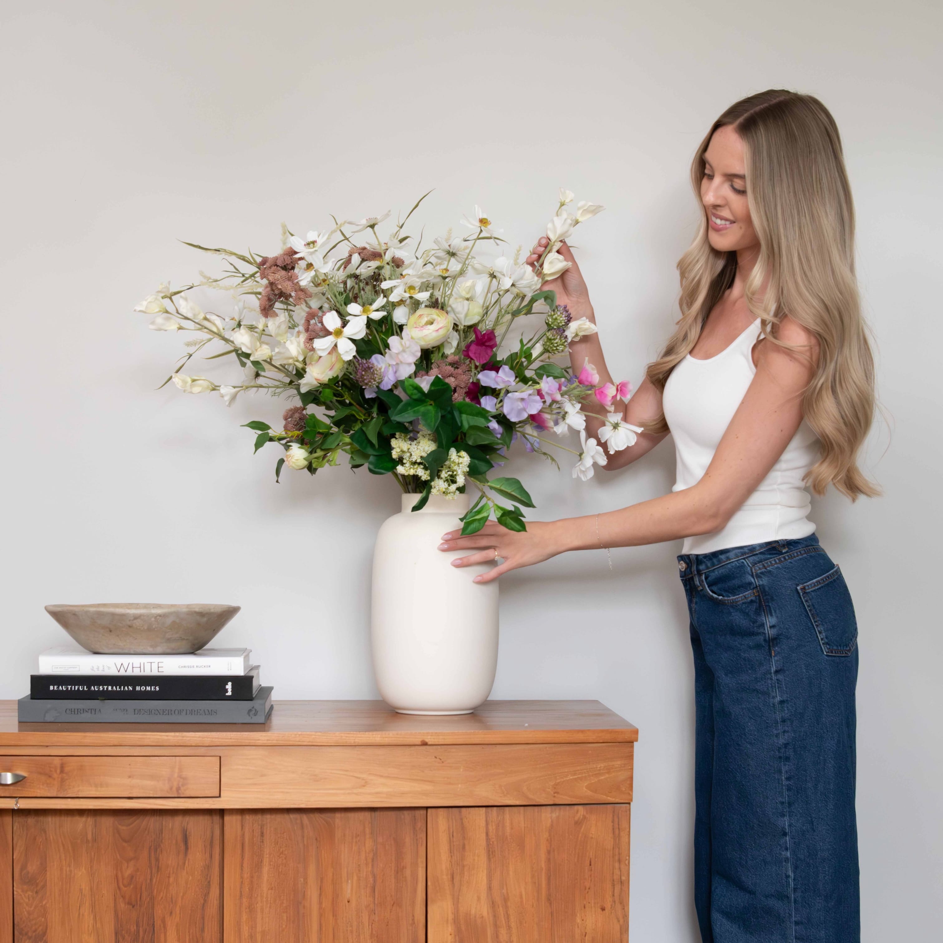 Realistic Summer Meadow Artificial Flower Arrangement by The Faux Flower Company