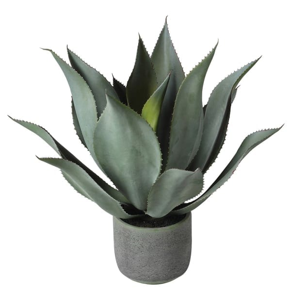 Artificial Plants Green Aloe Vera Plant in Clay Pot - large