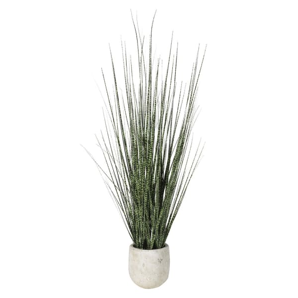 Artificial Plants Onion Grass in Cream Stone-look Pot