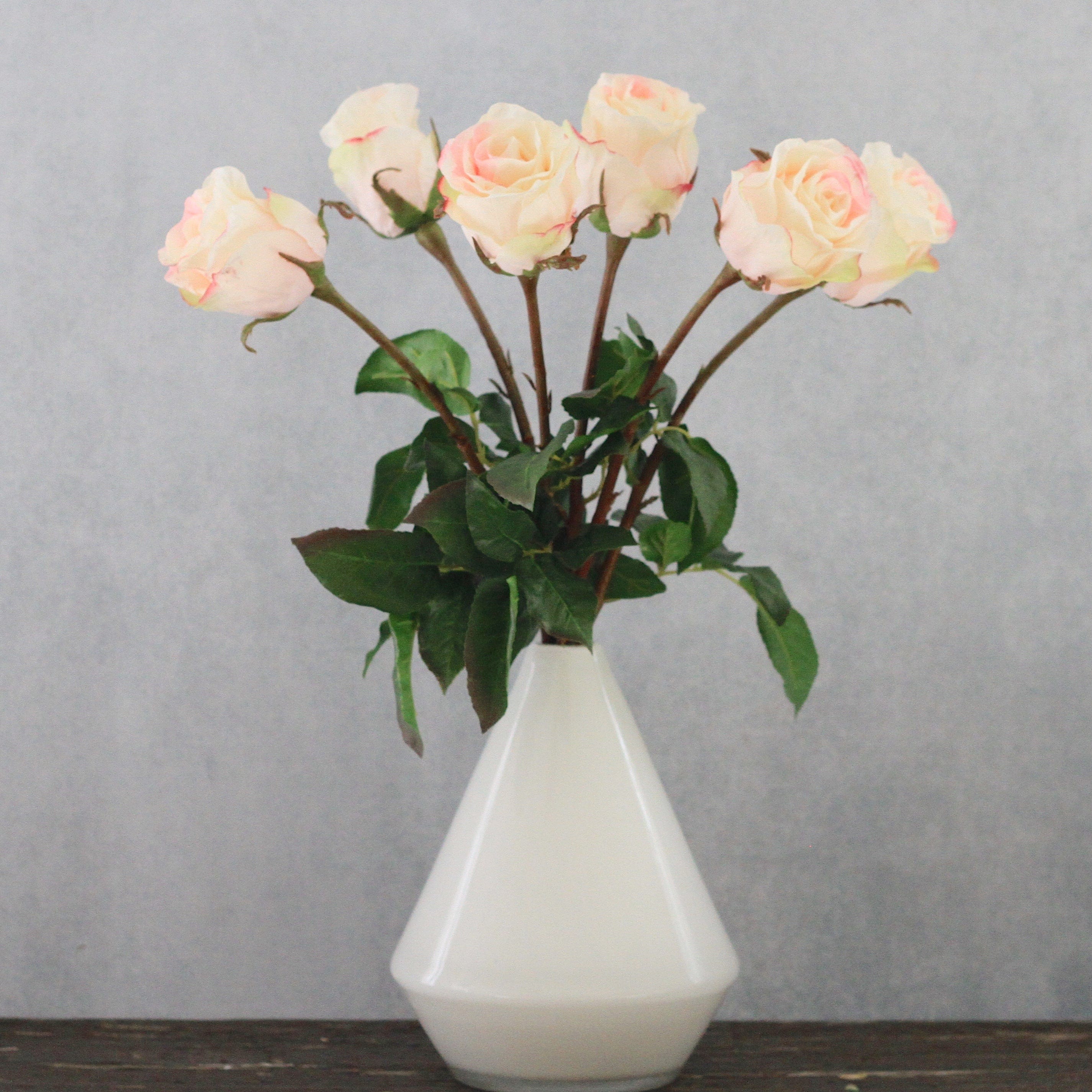 Artificial flowers luxury faux pale pink large rose bud lifelike realistic faux flowers buy online from Amaranthine Blooms UK