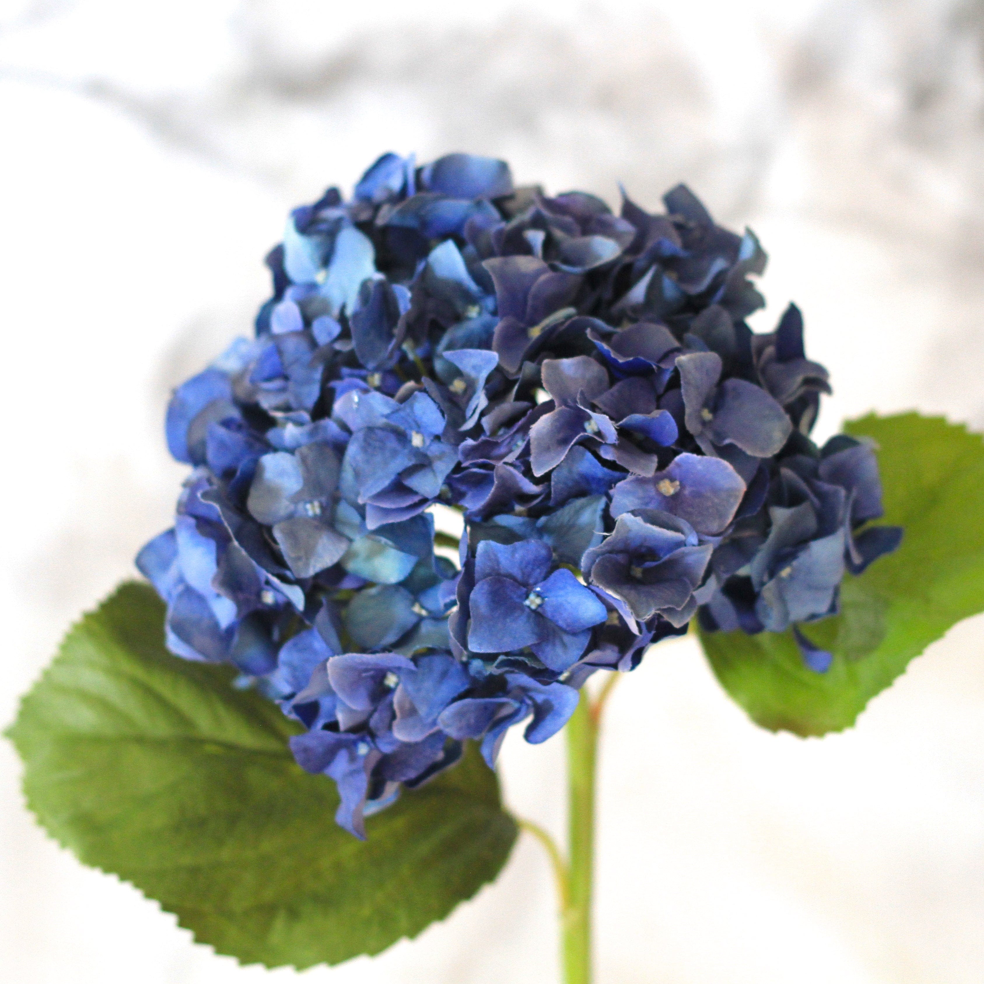 Artificial flowers luxury faux silk blue dried hydrangea lifelike realistic faux flowers buy online from Amaranthine Blooms UK