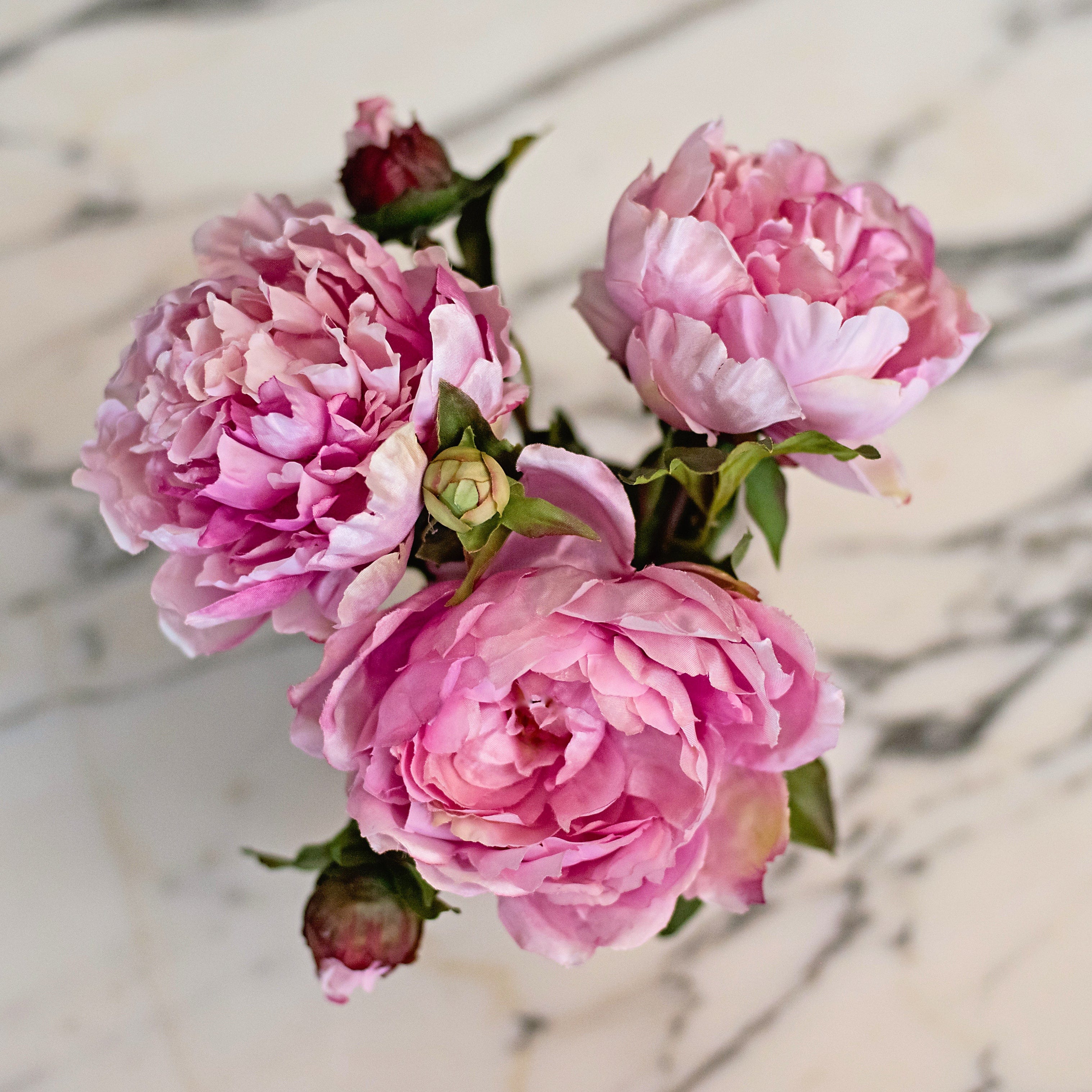 Artificial flowers luxury faux silk pink open peony lifelike realistic faux flowers buy online from Amaranthine Blooms UK