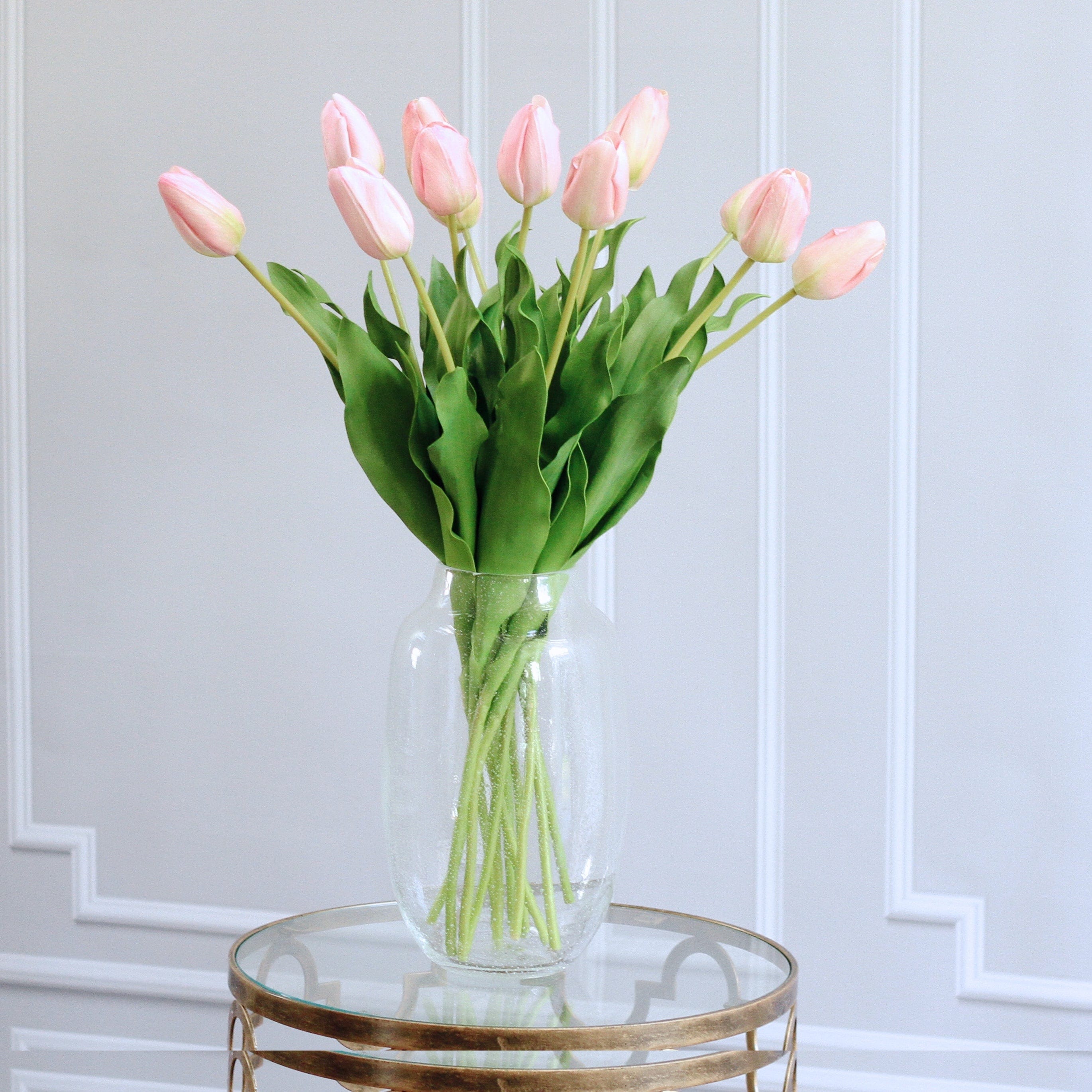 Artificial flowers luxury faux silk pink perfect tulip lifelike realistic faux flowers buy online from Amaranthine Blooms UK