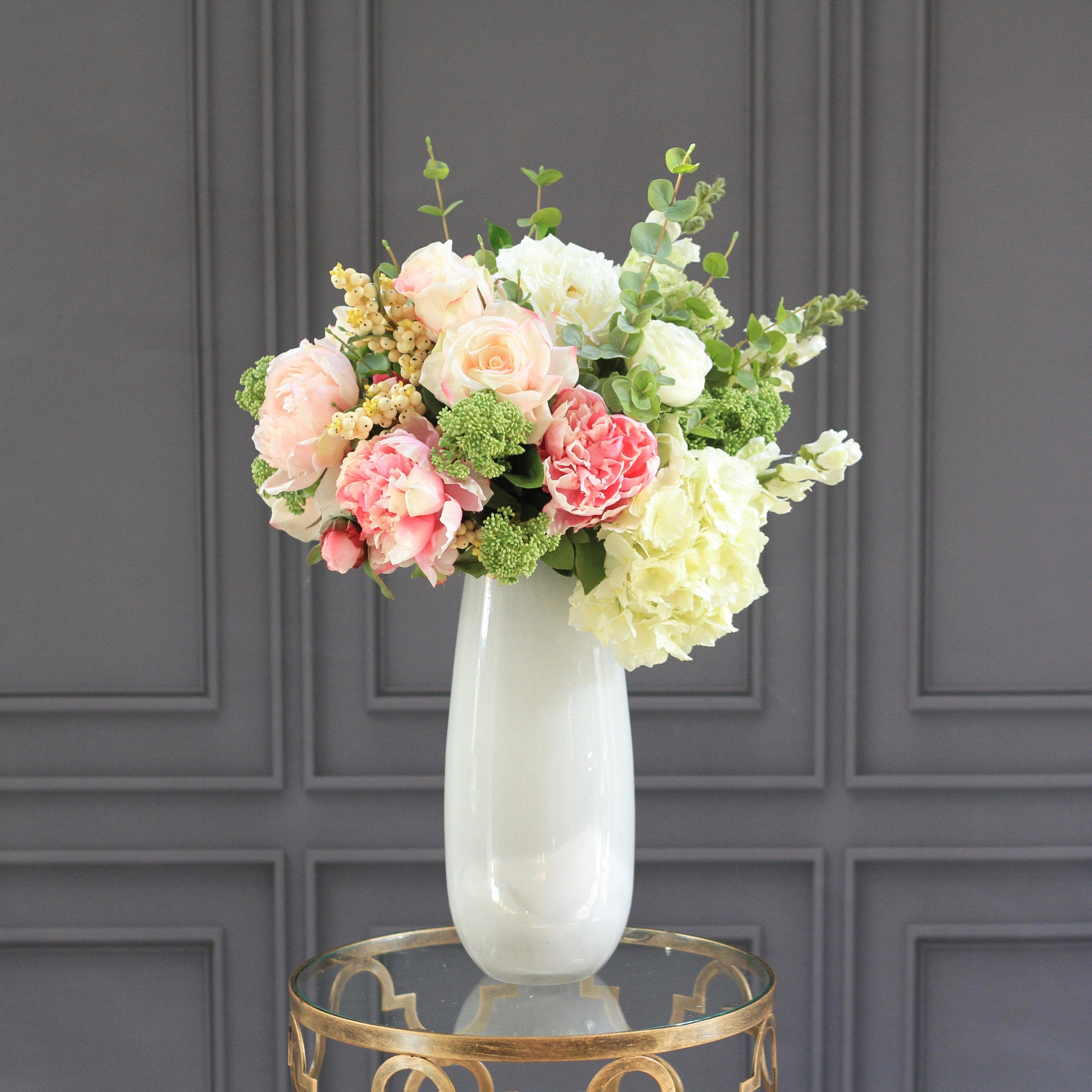 Cream artificial flower arrangements deals