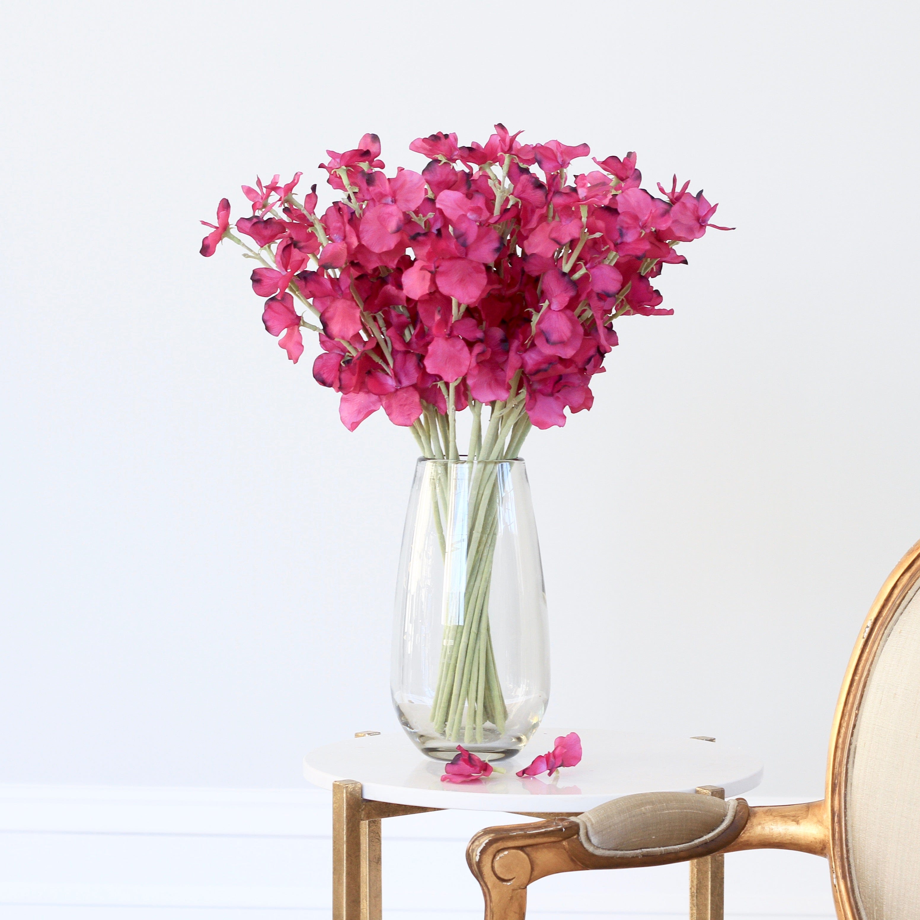 Artificial flowers dark pink sweet peas luxury silk flowers realistic faux flowers from Amaranthine Blooms UK