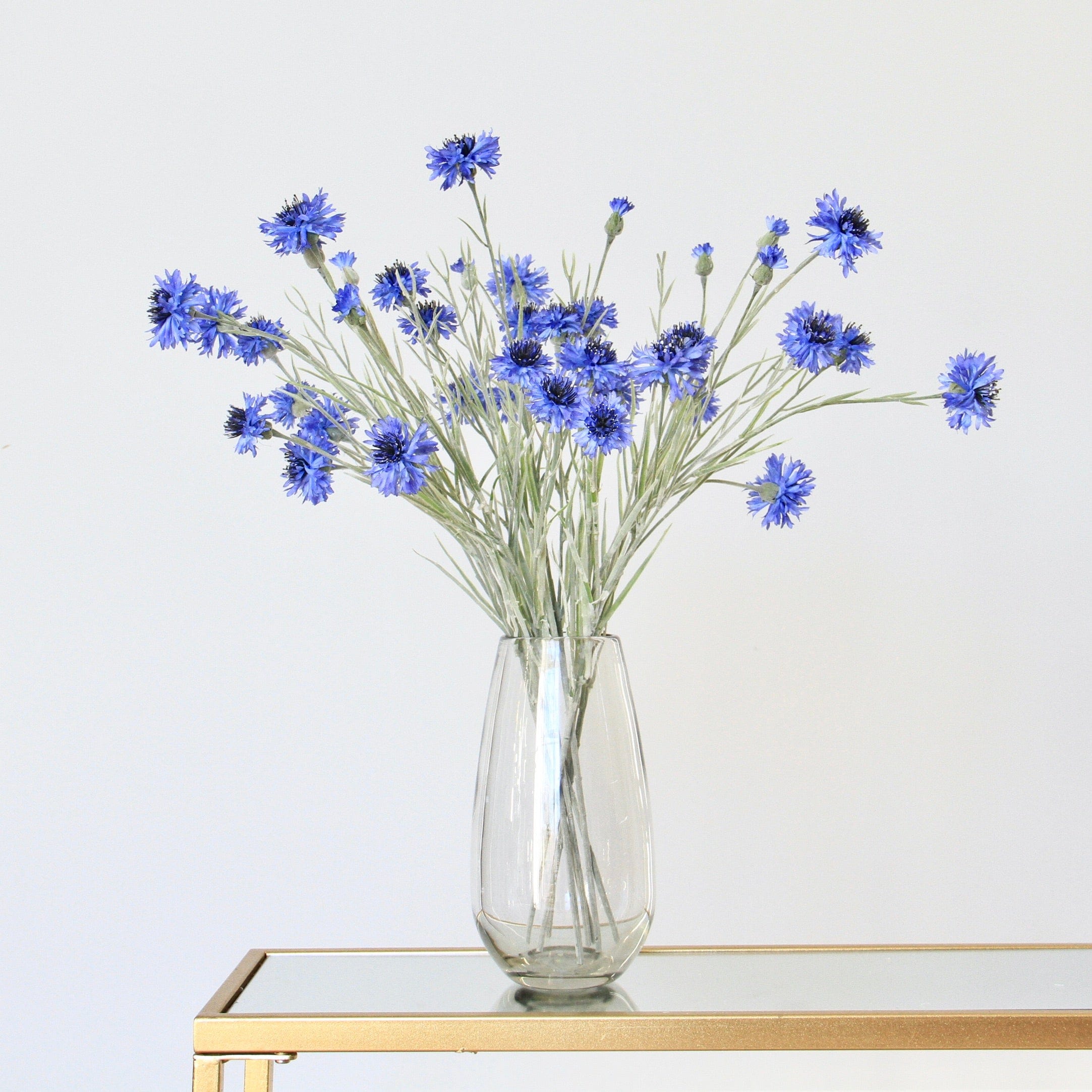 Artificial flowers luxury faux silk Blue Cornflower lifelike realistic faux flowers buy online from Amaranthine Blooms UK