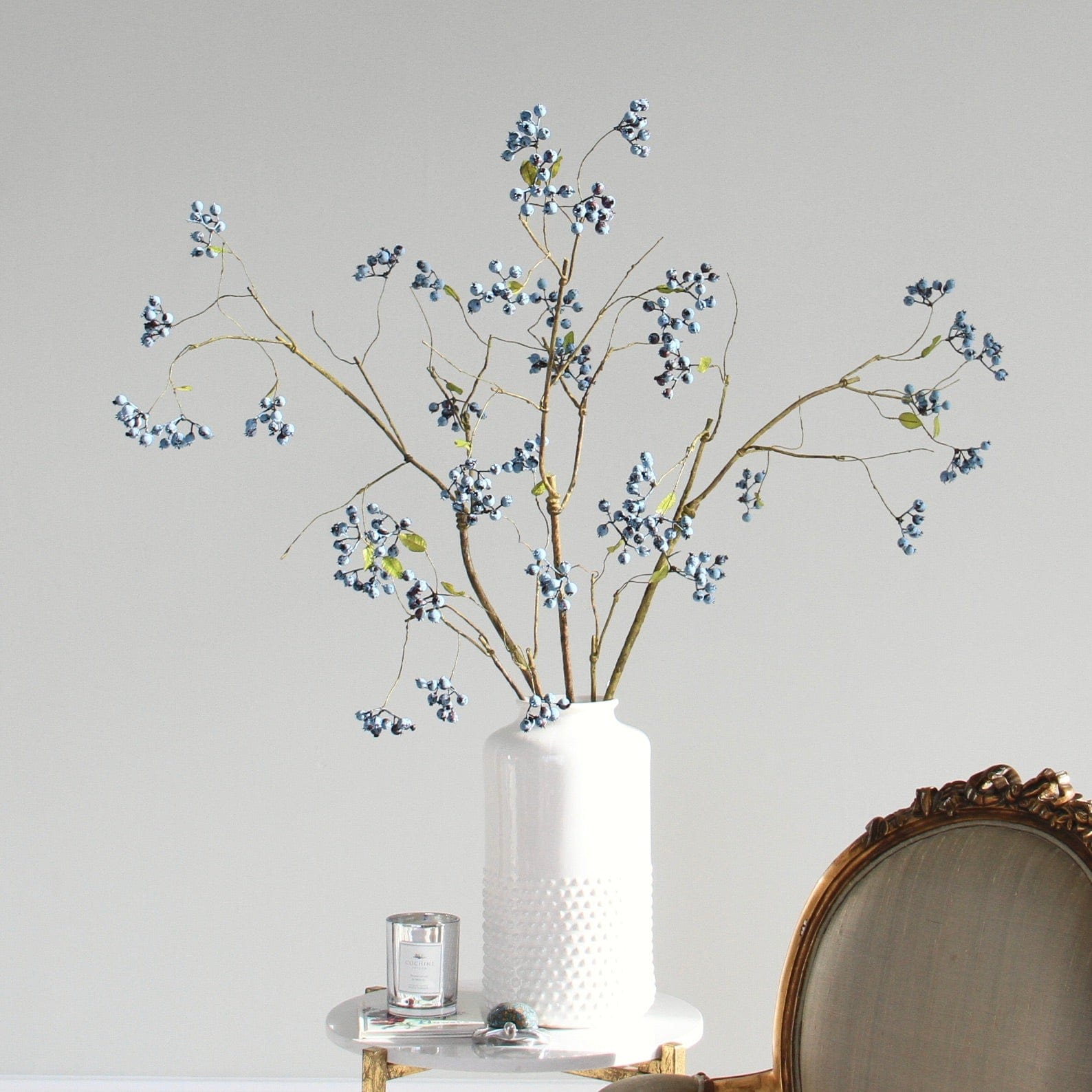 Artificial flowers luxury faux silk blueberry spray lifelike realistic faux flowers buy online from Amaranthine Blooms UK