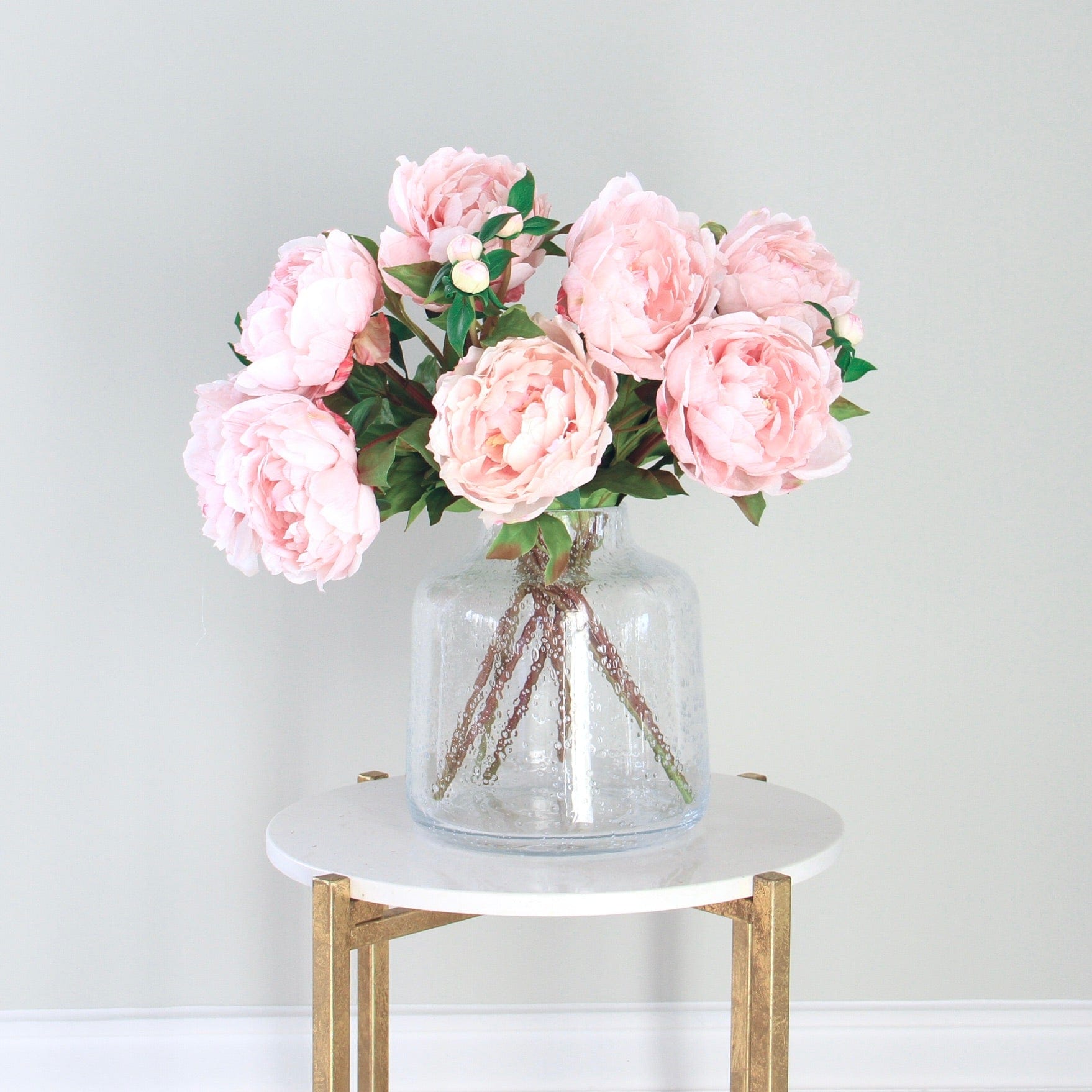 Artificial flowers luxury faux silk pale pink classic peony realistic faux flowers buy online from Amaranthine Blooms UK