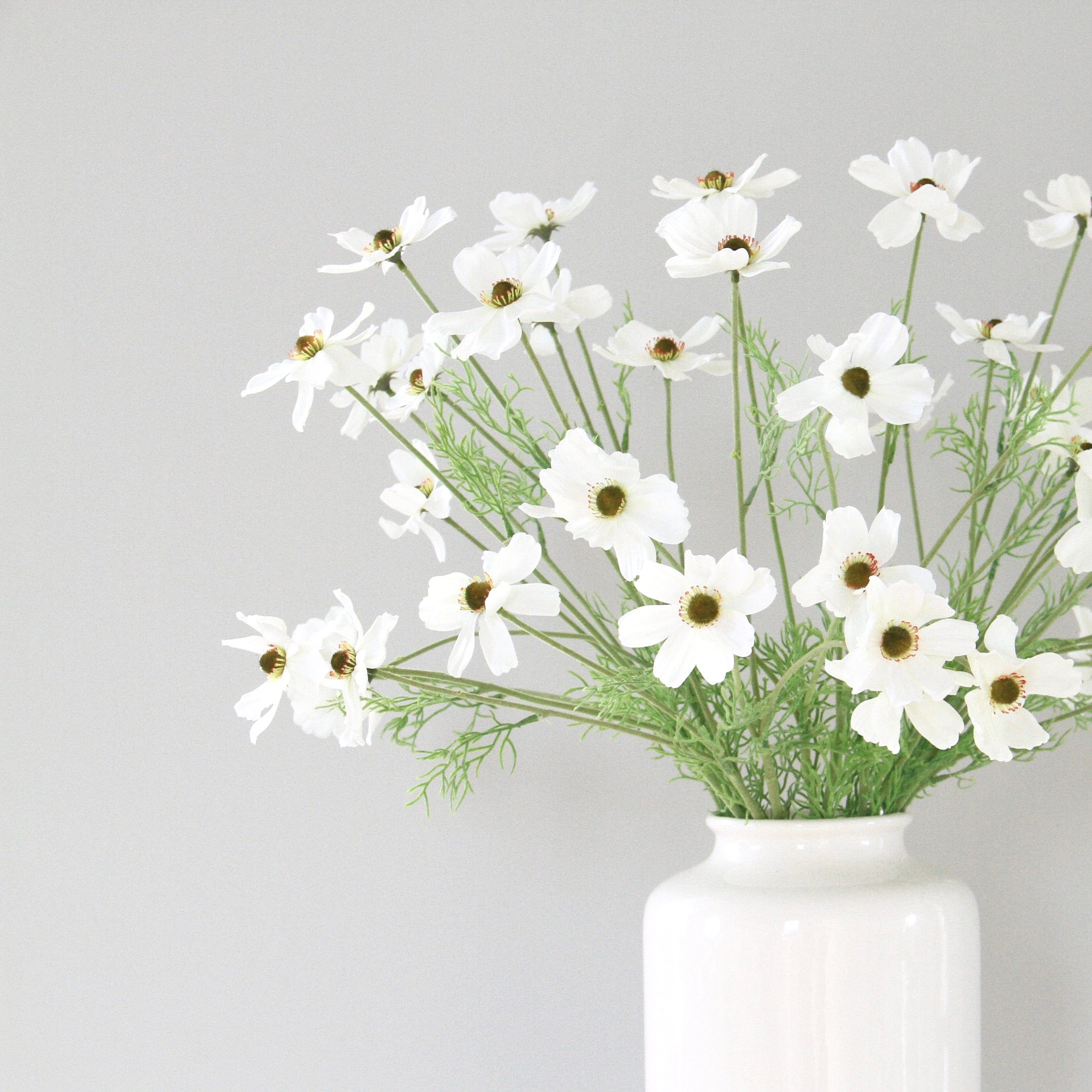 Artificial flowers luxury faux silk White Cosmos lifelike realistic faux flowers buy online from Amaranthine Blooms UK