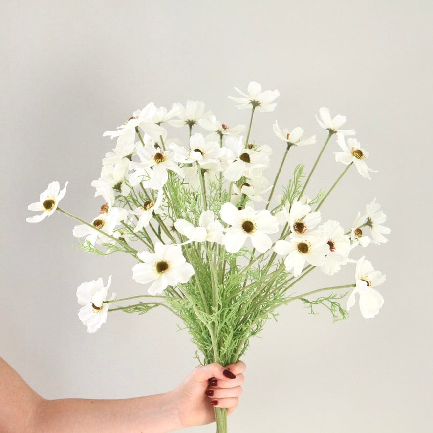 Artificial flowers luxury faux silk White Cosmos lifelike realistic faux flowers buy online from Amaranthine Blooms UK