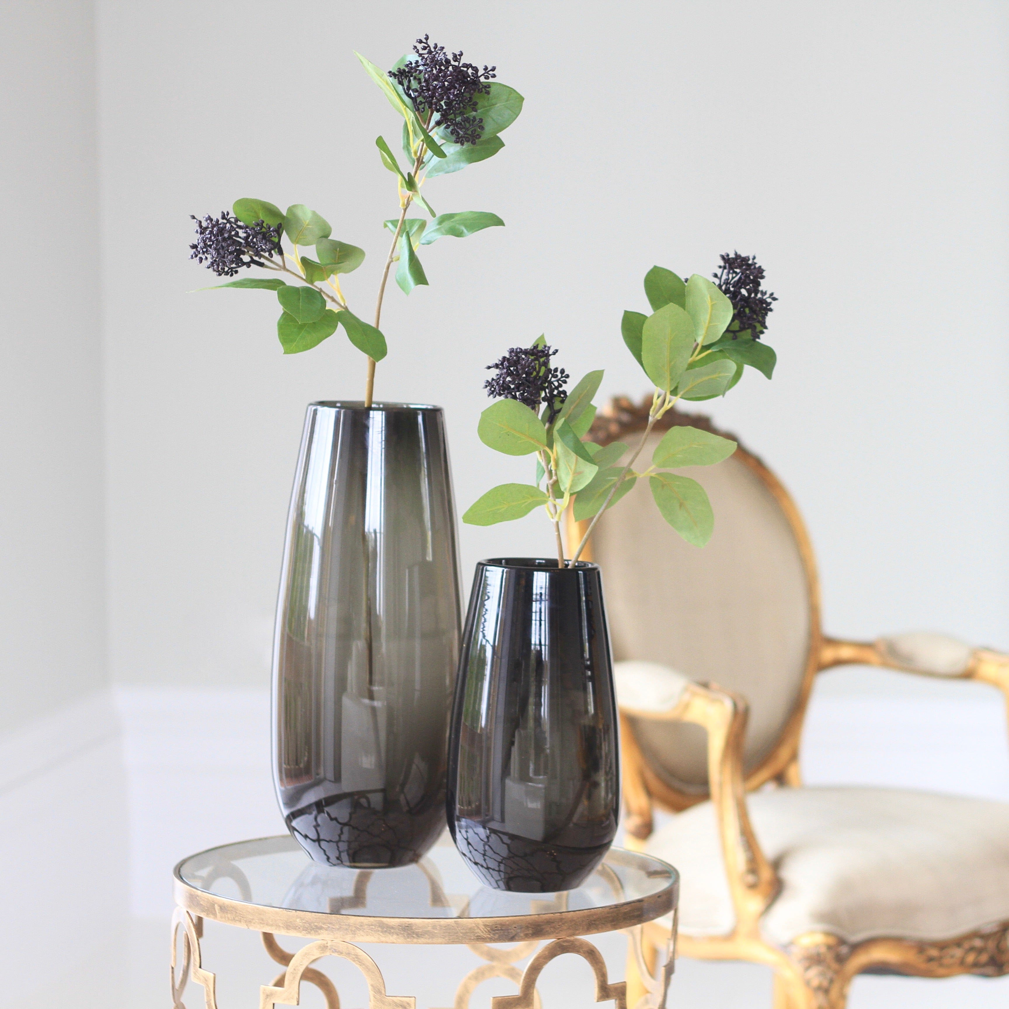 Artificial flowers luxury faux silk black seed pod in vase lifelike realistic faux flowers buy online from Amaranthine Blooms UK 