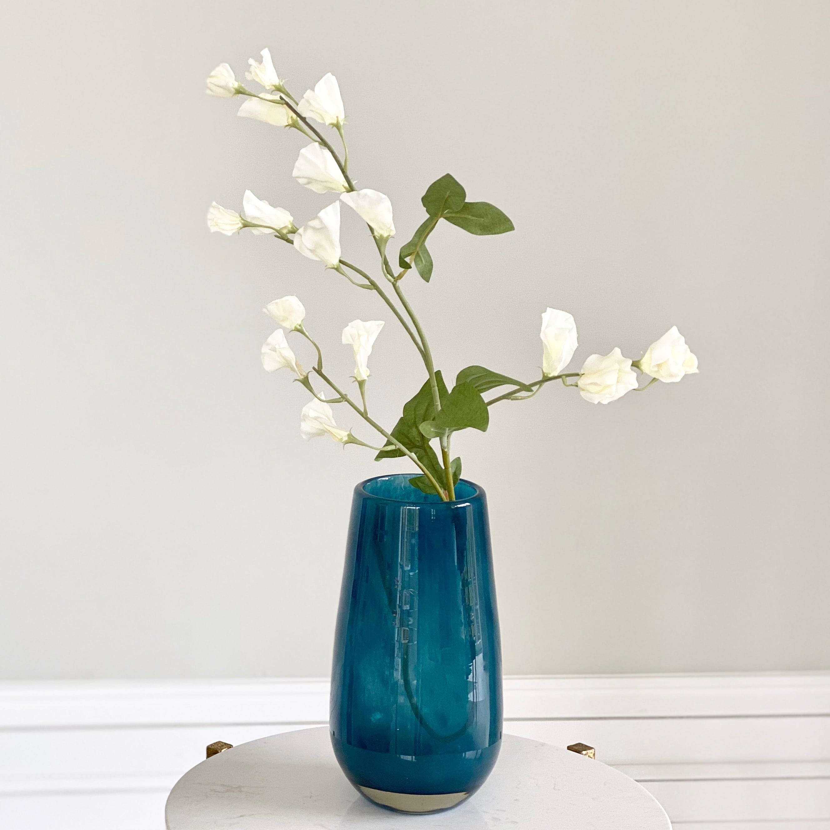 Artificial flowers luxury faux silk tall white sweet pea lifelike realistic faux flowers buy online from Amaranthine Blooms UK 