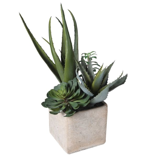 Artificial flowers luxury faux silk  green assorted succulents with pot lifelike realistic faux flowers buy online from Amaranthine Blooms UK