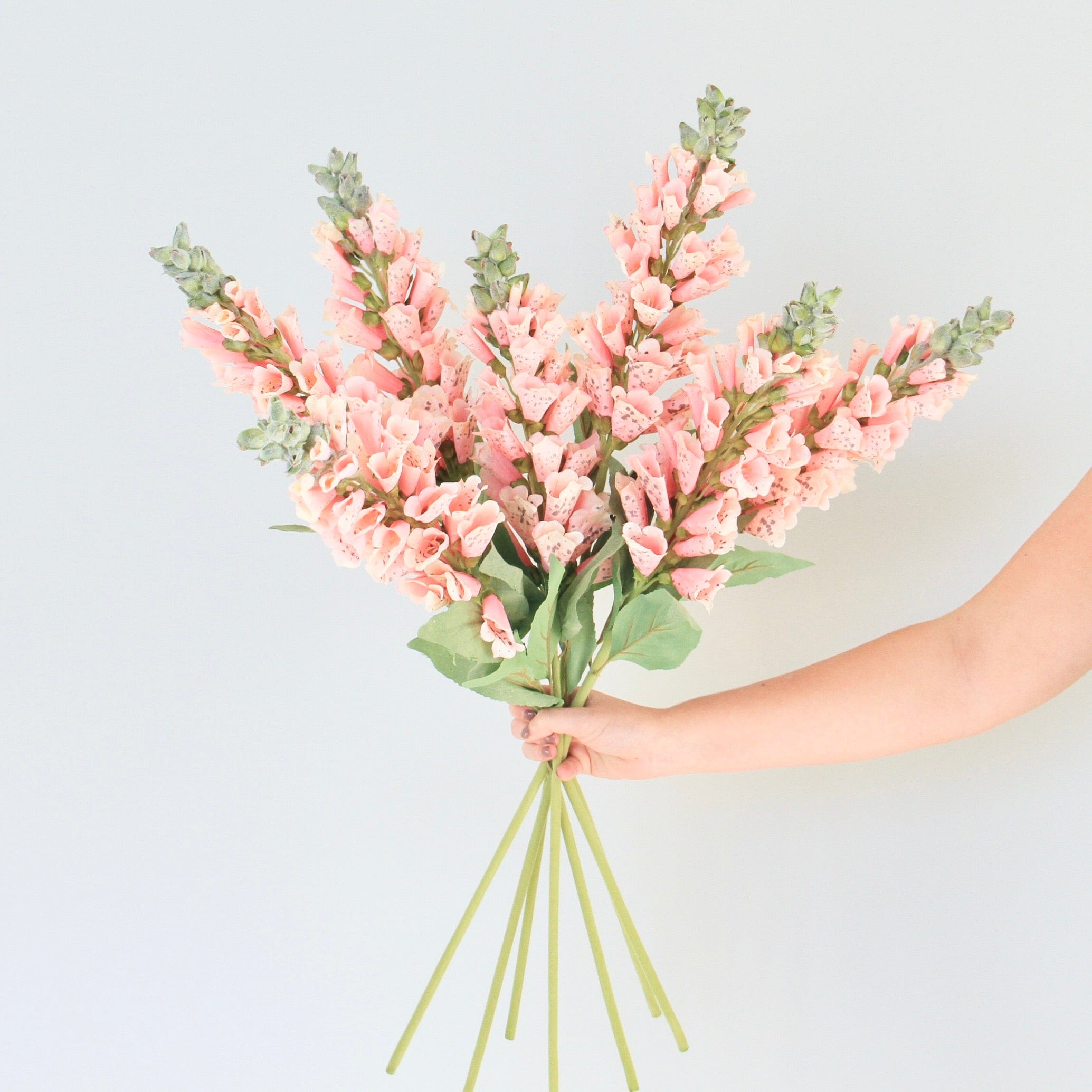 Artificial flowers luxury faux silk pink foxglove lifelike realistic faux flowers buy online from Amaranthine Blooms UK