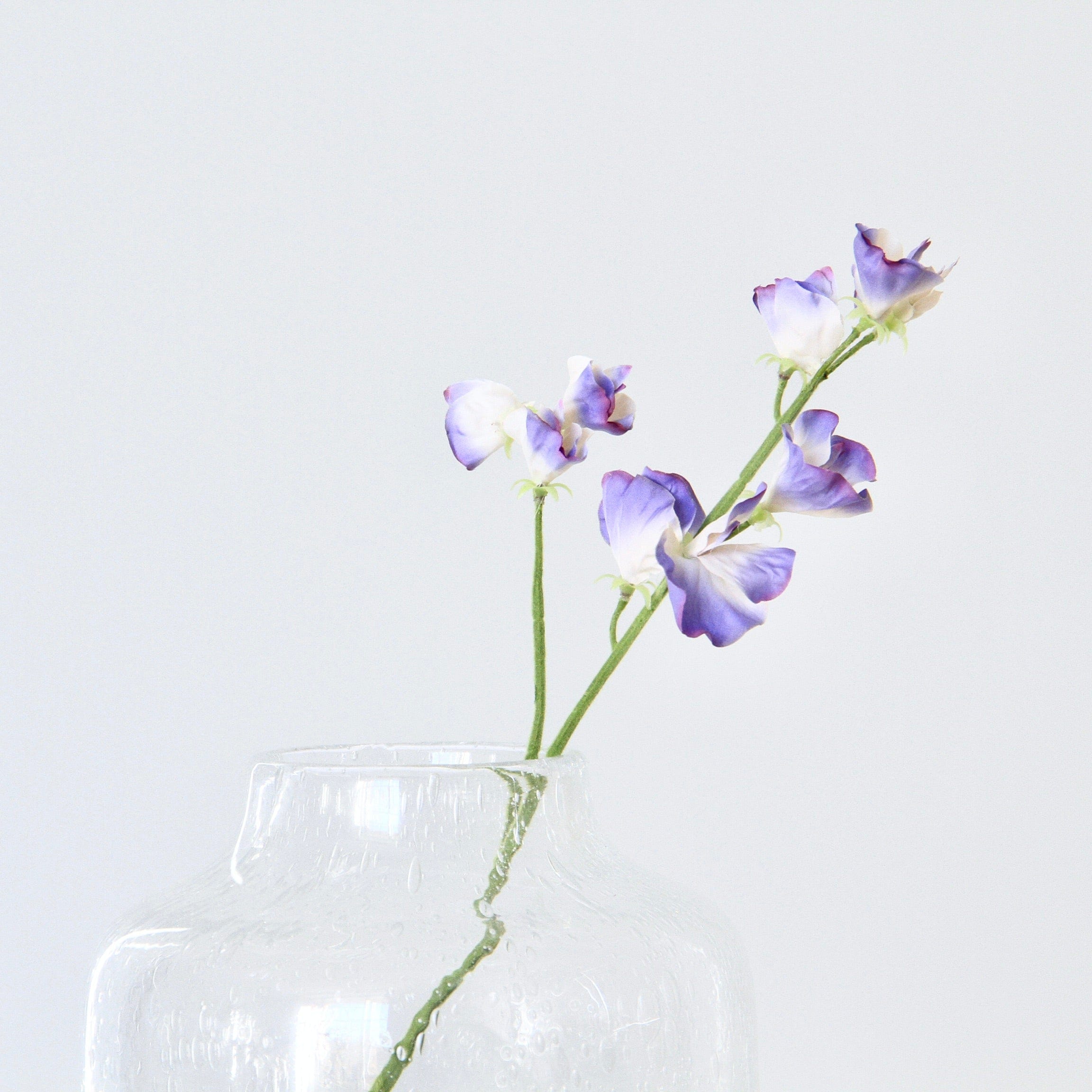 Artificial flowers luxury faux silk small blue sweet pea lifelike realistic faux flowers buy online from Amaranthine Blooms UK