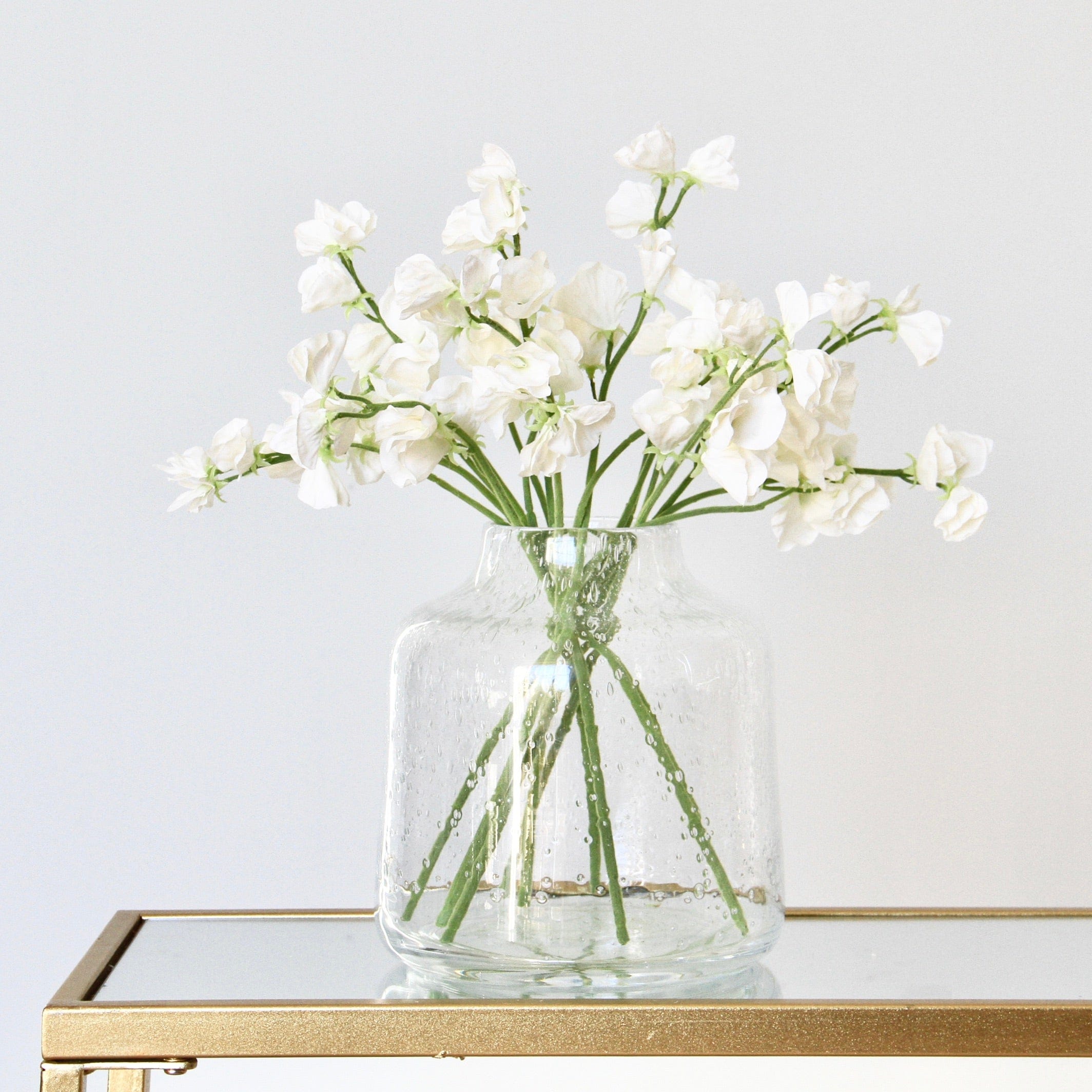 Artificial flowers in vase perfect for faux flowers in vase or artificial flower arrangements in vase, a luxury Flower Vase Large Clear Perfect Vase With Bubbles from Amaranthine Blooms UK