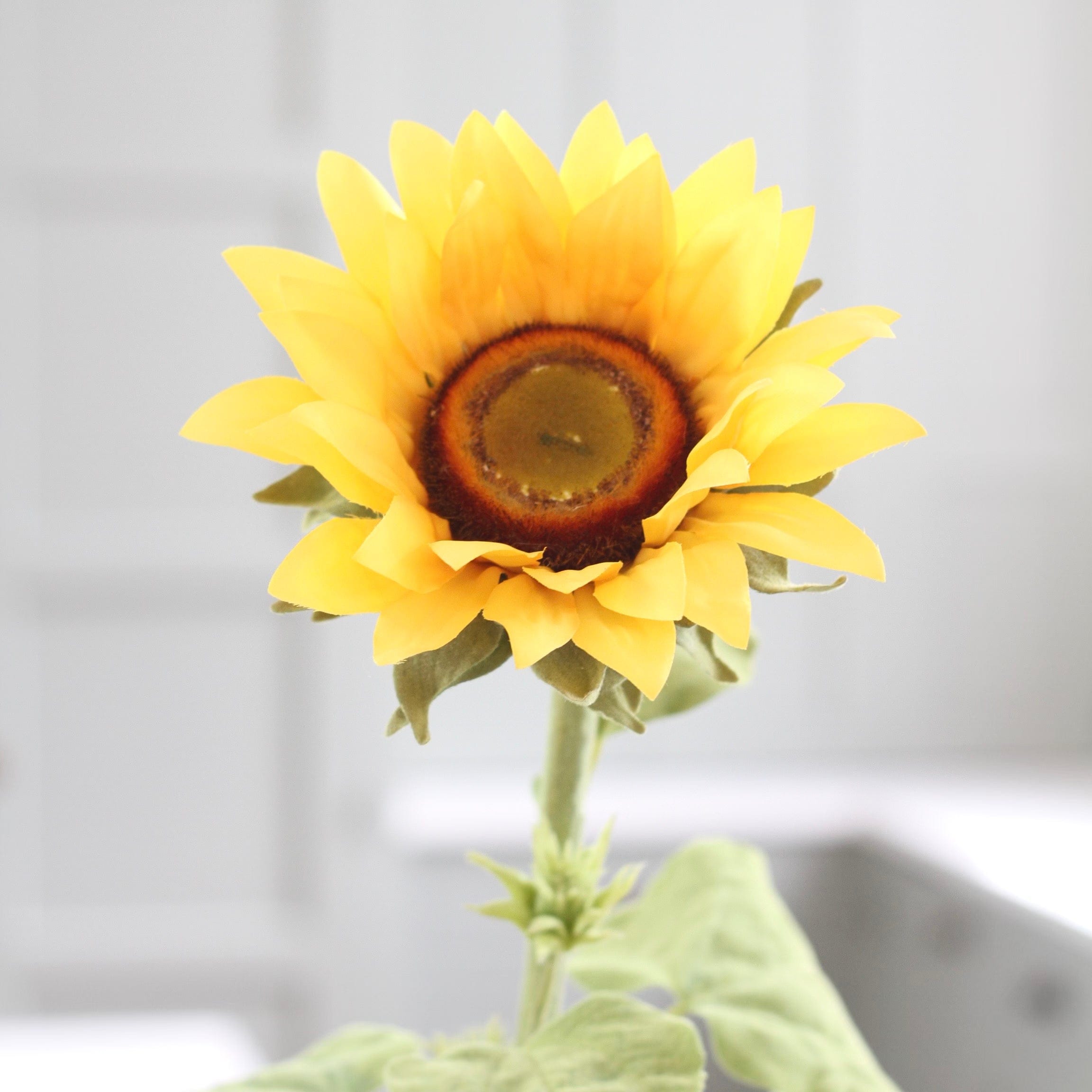 Artificial sunflowers luxury faux silk sunflower lifelike realistic faux sunflowers with silk petals, perfect for sunflower bouquets and in a vase, buy online from Amaranthine Blooms UK