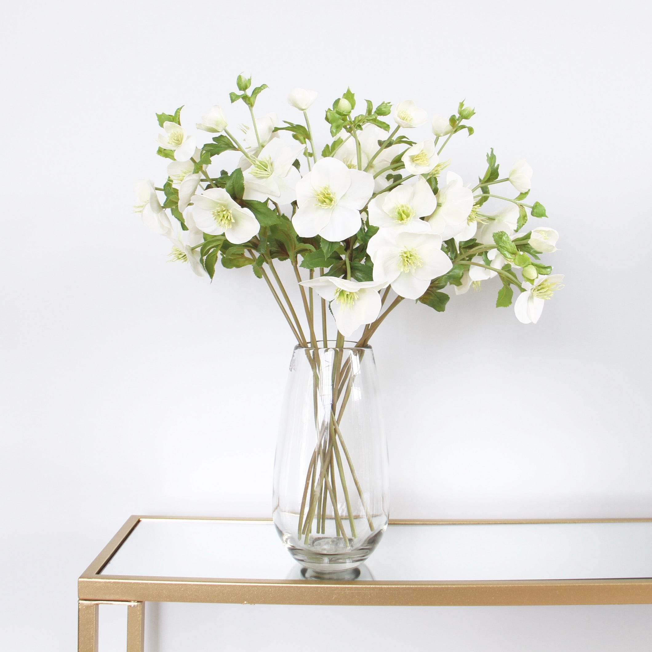 Artificial hellebore the finest white faux hellebore and also known as the artificial Christmas rose, luxury silk flowers realistic faux flowers from Amaranthine Blooms UK