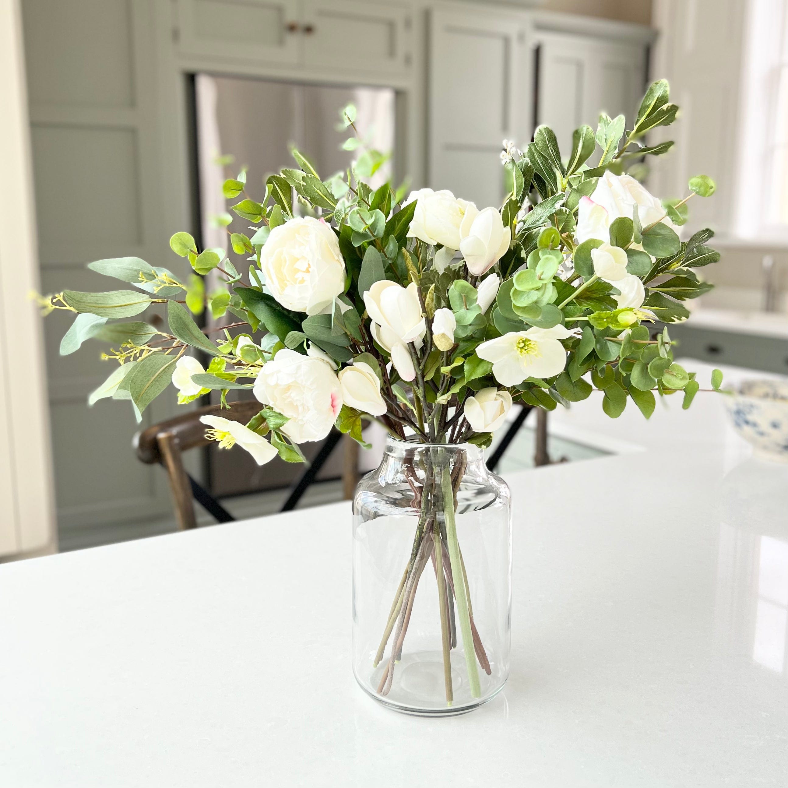 Foliage and White Flowers Arrangement