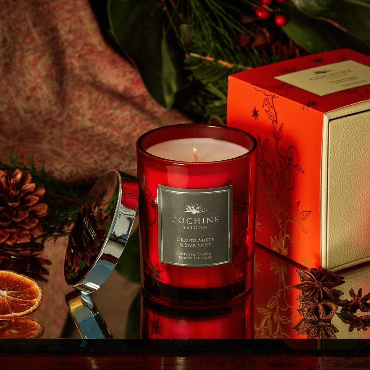 Cochine Home Fragrances of Cochines luxury scented candles and Cochine reed diffuers in Cochine Orange Amere & Star Anise Candle