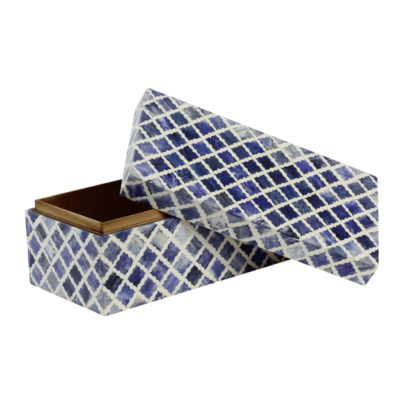 Stylish blue and white bone inlay box home decor and accessories for your coffee table and dining room blue and white wood bone
