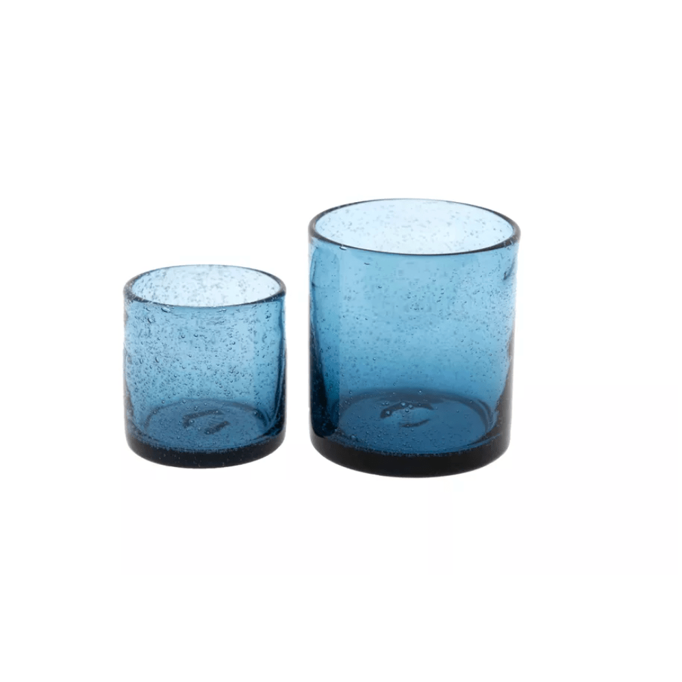 Stylish blue bubble votive, home decor and accessories for your coffee table and living room blue glass