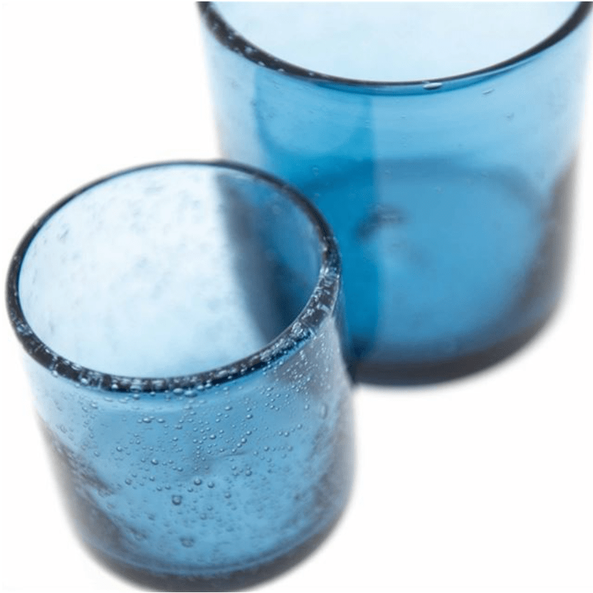 Stylish blue bubble votive, home decor and accessories for your coffee table and living room blue glass
