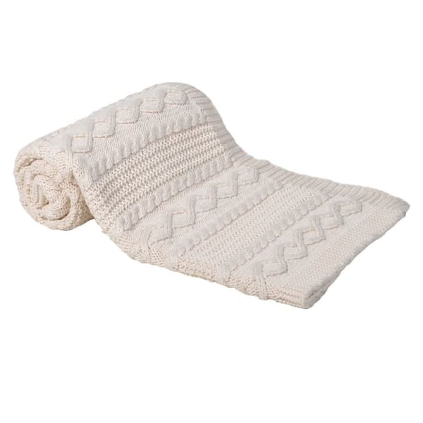 Stylish cream cotton knitted throw home decor and accessories for your bedroom and living room cream cotton.jpg