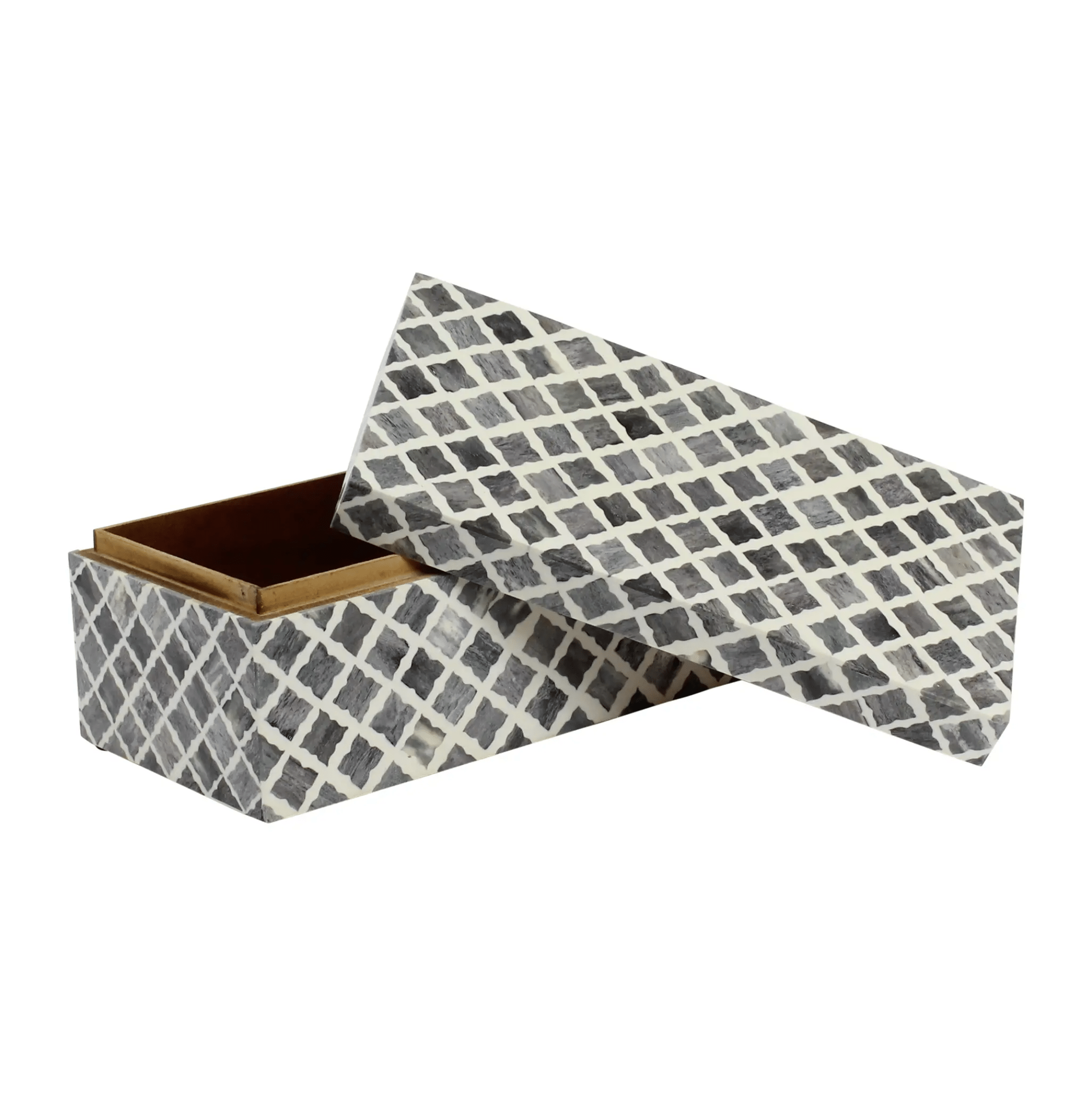 Stylish grey and white bone inlay box home decor and accessories for your coffee table and dining room grey and white wood bone