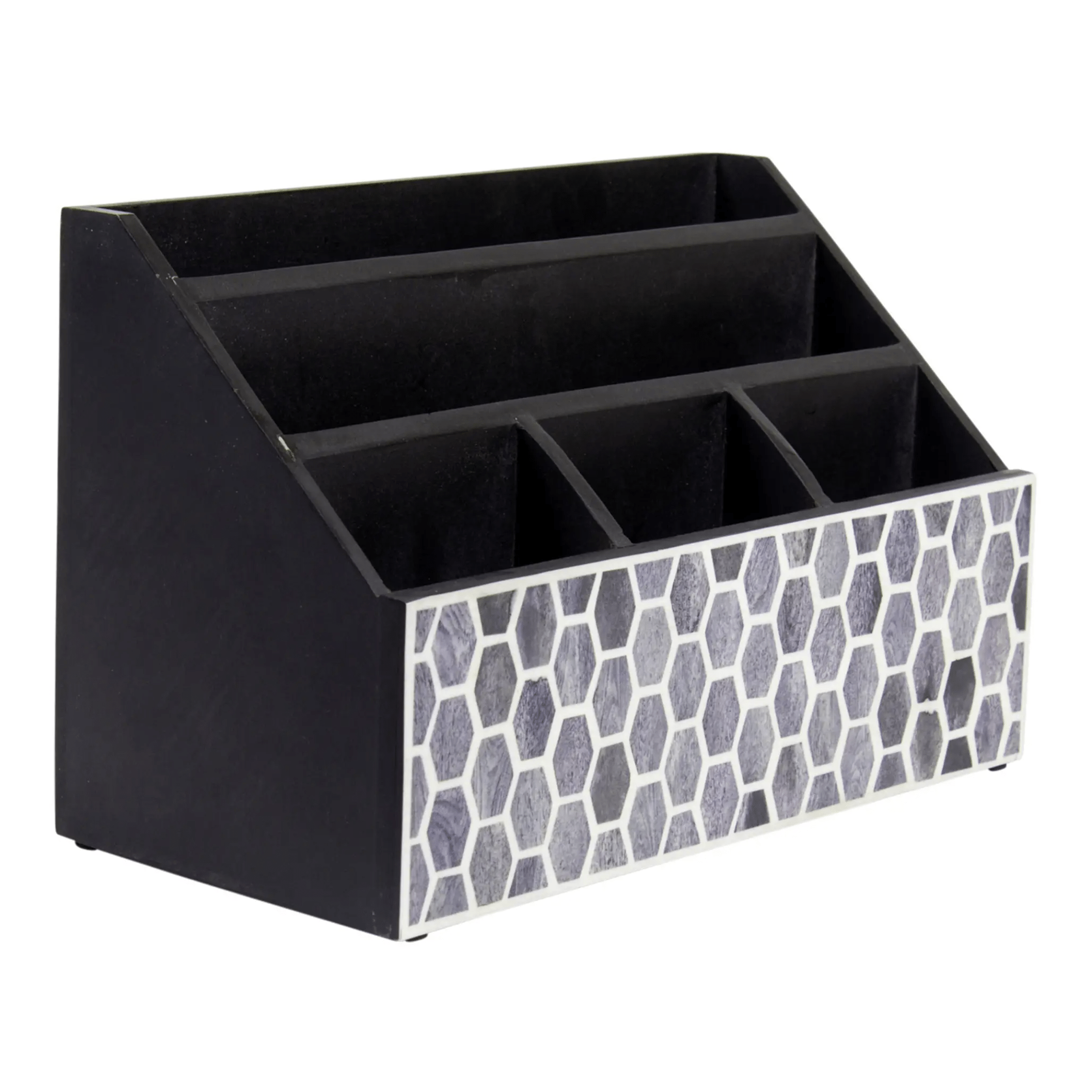 Stylish grey and white bone inlay desk organiser home decor and accessories for your coffee table and dining room grey and white wood bone
