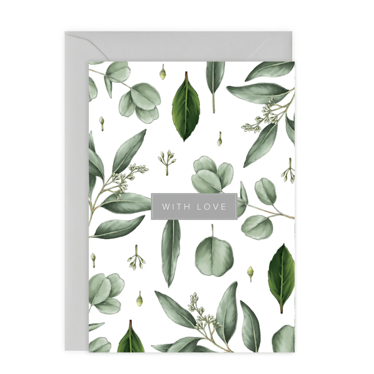 Stylish luxury stationary hand illustrated botanical design greenery with love greetings card Catherine Lewis UK