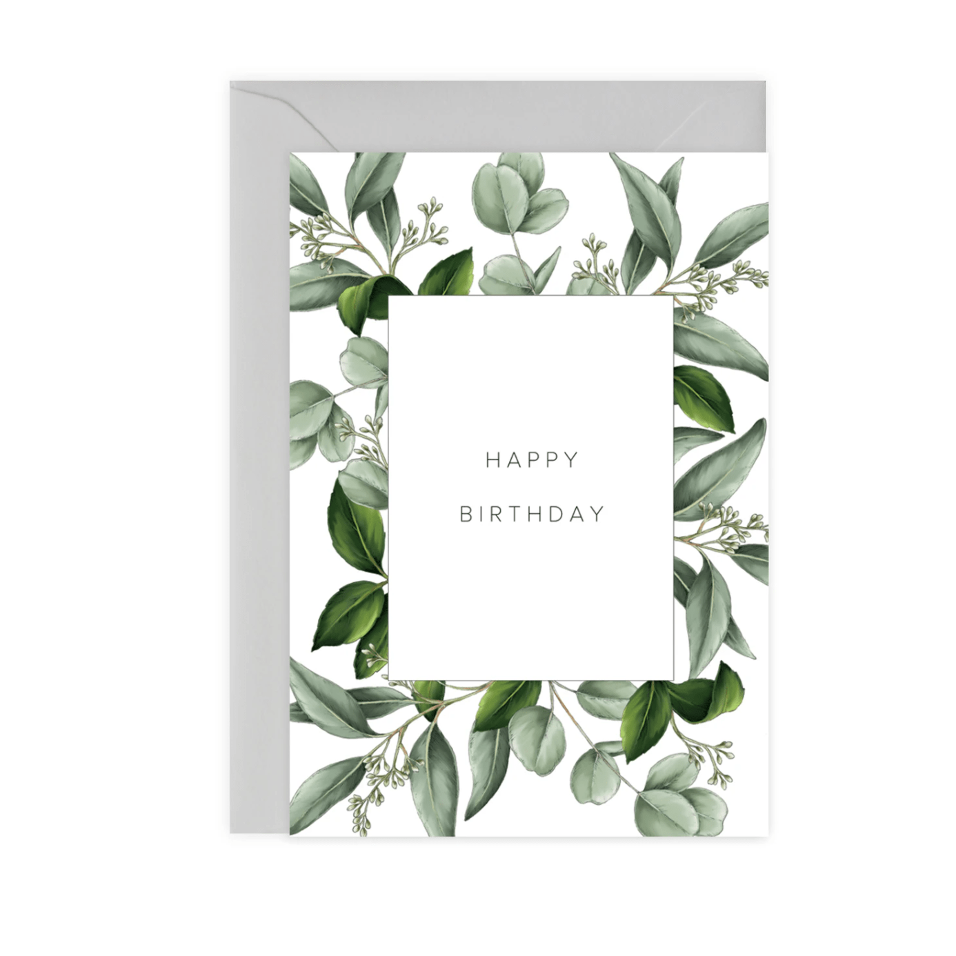 Stylish luxury stationary hand illustrated botanical design happy birthday greenery greetings card Catherine Lewis UK 
