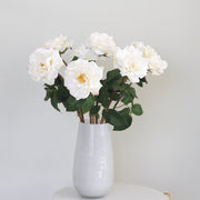 Realistic Artificial White Garden Rose ABY3108WH by The Faux Flower Company