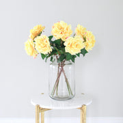 Realistic Artificial Yellow Garden Rose ABY3108YL by The Faux Flower Company