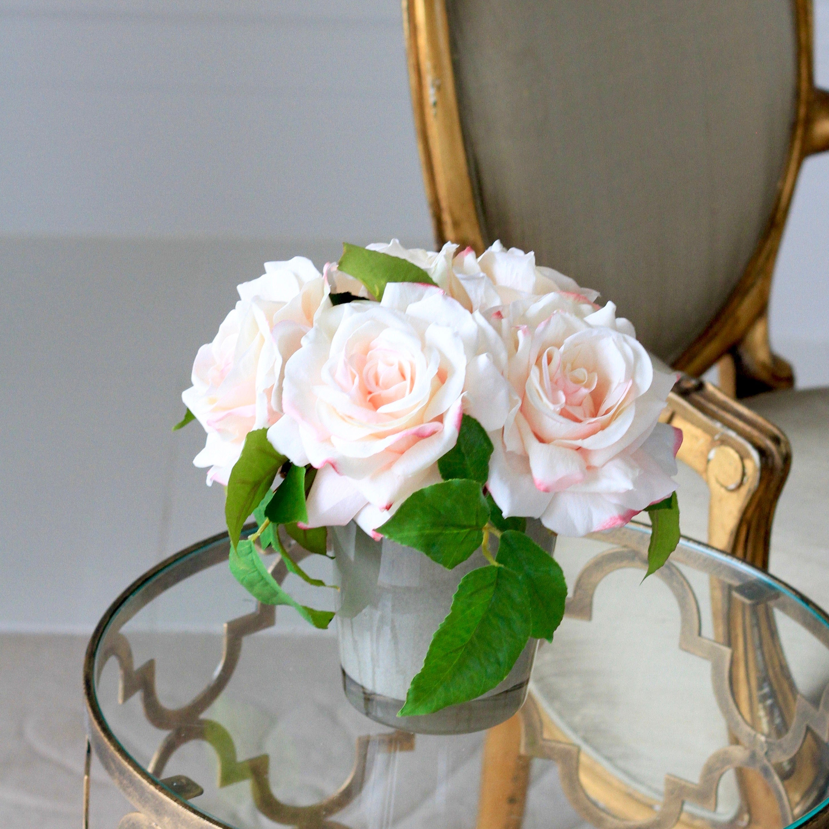 Rose Silk Flower Arrangement with Vase