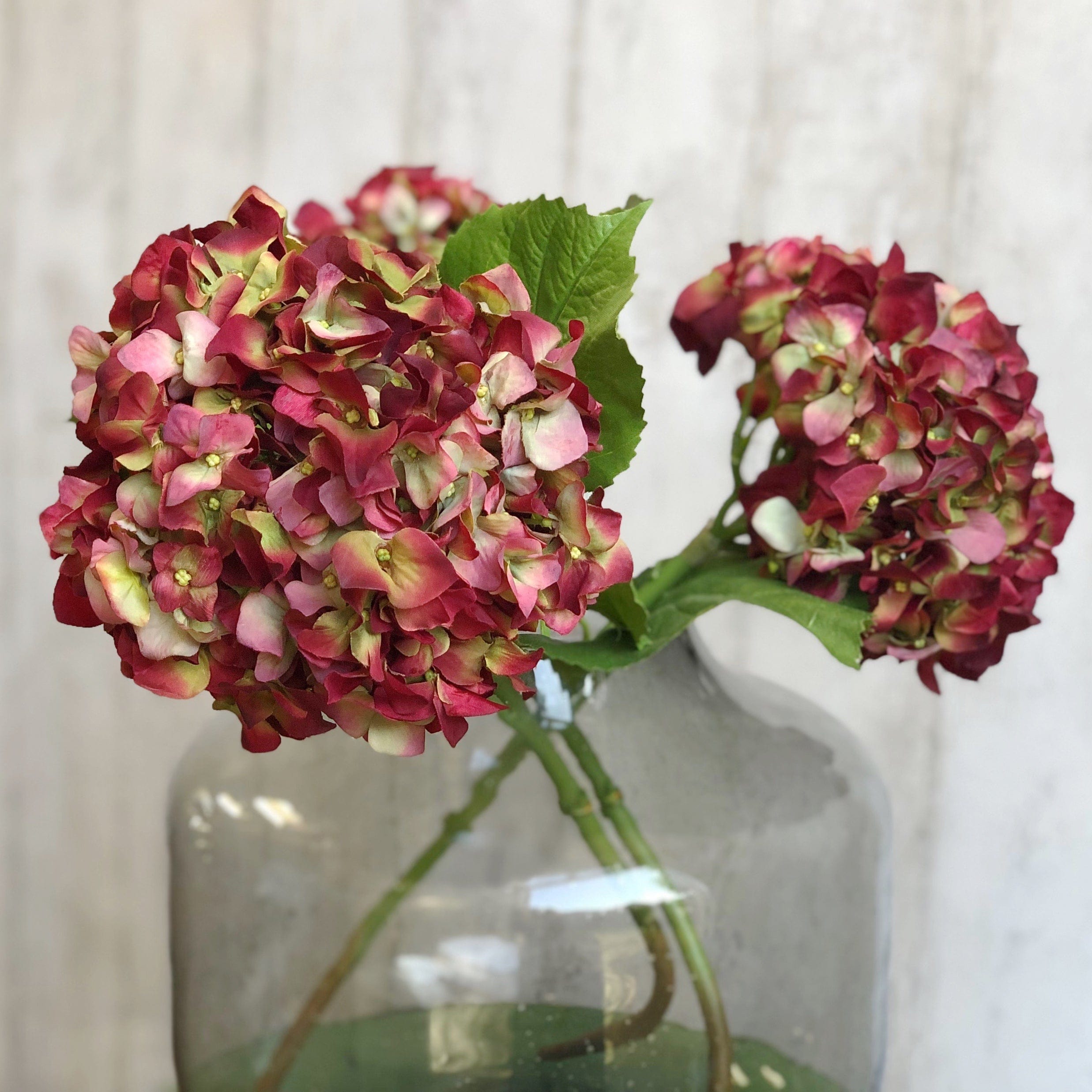 Artificial flowers luxury faux silk red dried hydrangea lifelike realistic faux flowers buy online from Amaranthine Blooms UK