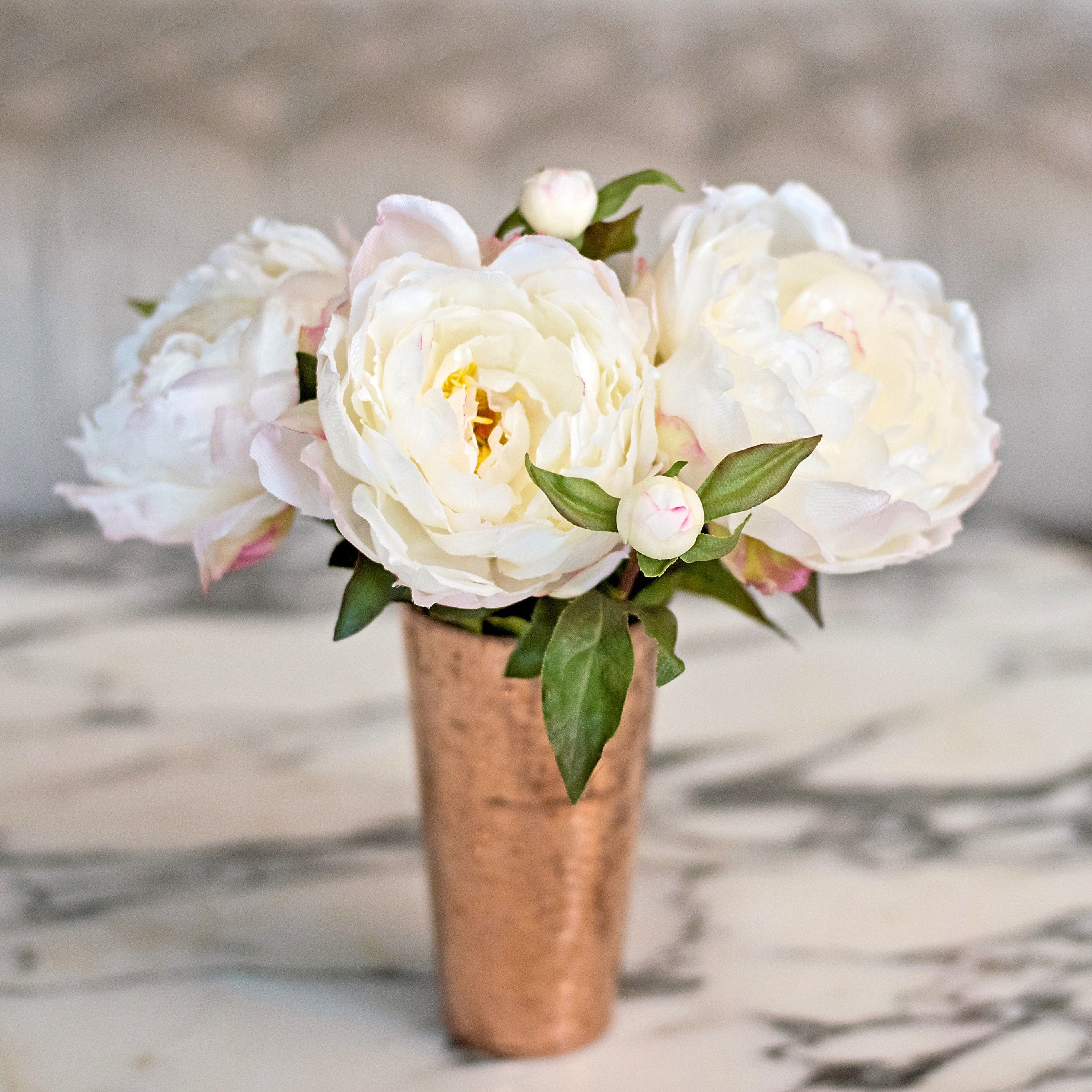 Artificial flowers luxury faux silk white classic peony lifelike realistic faux flowers buy online from Amaranthine Blooms UK